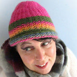 Colourful Handknit Wooly Hat With Stripes, By Shoreline - Parade Handmade