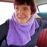 Cosy Lilac Ribbed Scarf/Shawl, By Shoreline - Parade Handmade