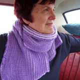 Cosy Lilac Ribbed Scarf/Shawl, By Shoreline - Parade Handmade