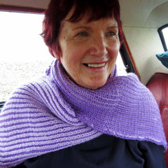 Cosy Lilac Ribbed Scarf/Shawl, By Shoreline
