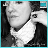 Cream Aran Headband come Neck Warmer with Button Detail by Shoreline - Parade Handmade Newport Wild Atlantic Way