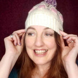 Cream Beanie with Bobble and Pink Hearts by Shoreline - Parade Handmade Newport Wild Atlantic Way