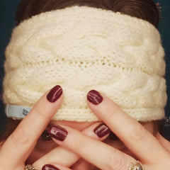 Cream Cable Knit Headband come Neck Warmer by Shoreline