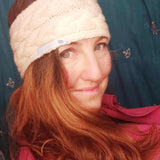 Cream Cable Knit Headband come Neck Warmer by Shoreline - Parade Handmade