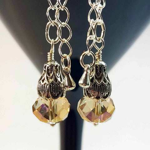 Crystal Bronze Deco Drop Earring, By Lapanda Designs. Parade-Handmade