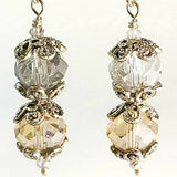 Silver and Topaz Coloured Crystal Earrings Vintage Style, By Lapanda Designs
