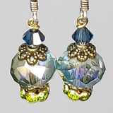 Crystal Earrings in Green and Teal, Vintage Affair Petites, By Lapanda Designs - Parade Handmade Newport Co Mayo