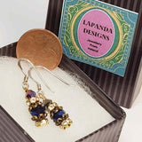 Crystal Earrings in Navy and Purple, by Lapanda Designs - Parade Handmade Ireland