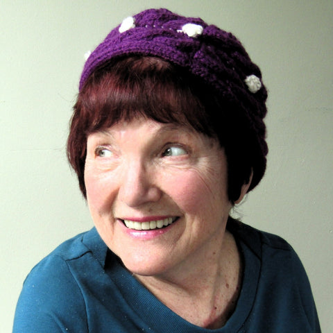 Cute Cable Knit Deep Plum Hat, By Jo's Knits - Parade Handmade