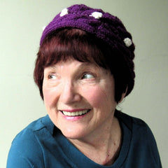 Cute Cable Knit Deep Plum Hat, By Jo's Knits