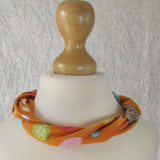 Cute Orange Headband/Scarf With Floral Pattern, By JaDa Crafts Ireland - Parade Handmade