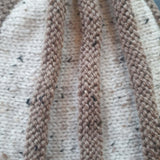 Cute Ribbed Hat In Beige & Flecked Cream Wool, By Jo's Knits - Parade Handmade