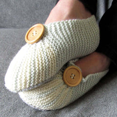 Dainty Slipperettes in Pale Blue and White, By Shoreline