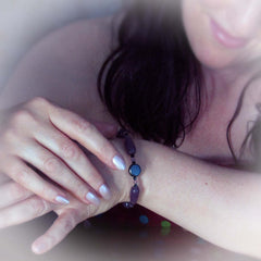 Deco Inspired Mauve & Black Bracelet. By Lapanda Designs
