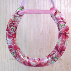 Decorated, Worn, Pink & Green Floral, Horseshoe, By Liffey Forge