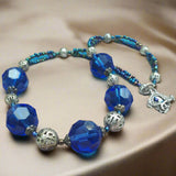 Deep Blue Faceted Glass Glam Necklace, By Lapanda Designs - Parade Handmade