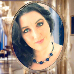 Deep Blue Faceted Glass Glam Necklace, By Lapanda Designs