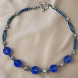 Deep Blue Faceted Glass Glam Necklace, By Lapanda Designs - Parade Handmade