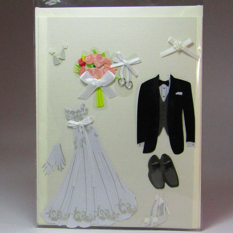 Deluxe, blank, 3D wedding card, by Ann Henrick - Parade Handmade