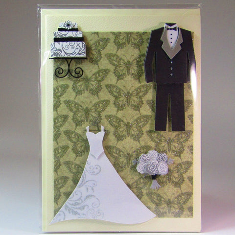 Deluxe, blank, 3D wedding card, by Ann Henrick - Parade Handmade