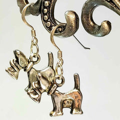 Dog Charm Earrings in Silver by Lapanda Designs