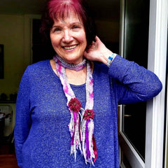 Dreamy in Pink Felt Boho Necklace, By Parade