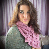 Dusky Pink, Handknit Aran Lattice Chest Warmer, By Shoreline - Parade Handmade