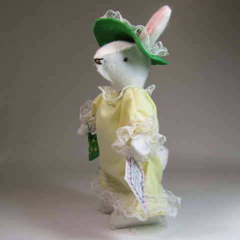 Adorable Handmade Easter Bunny in a pretty yellow dress and green hat by Ditsy Designs - Parade Handmade