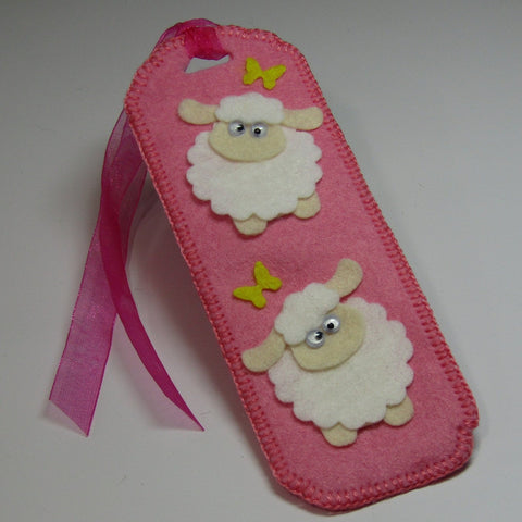 Fab Pink Felt Sheep Bookmark,  By Ditsy Designs - Parade Handmade