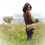 Fabulous Stripey Green Felt Shoulder Bag, By JaDa Crafts Ireland - Parade Handmade