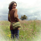 Fabulous Stripey Green Felt Shoulder Bag, By JaDa Crafts Ireland - Parade Handmade