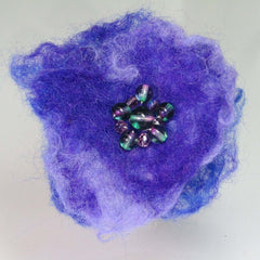 Felt Beaded Brooch. Purple, Blue and Lilac, By Parade Handmade