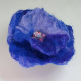 Felt Beaded Brooch, Purple and Blue, By Parade Handmade - Parade Handmade