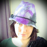 Felt Brimmed Hat.Grey, Black, Purple, Pink, 57cm, By Parade - Parade Handmade