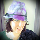 Felt Brimmed Hat.Grey, Black, Purple, Pink, 57cm, By Parade - Parade Handmade