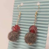 Felt Earring With Red Glass, By JaDa Crafts Ireland - Parade Handmade Ireland