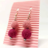 Felt Earrings In Pink With Silver Plated Hooks, By JaDa Crafts - Parade Handmade