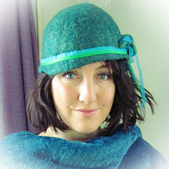 Felt Hat. Green/Turquoise Sparkly Sheen, Multi-size, By Parade
