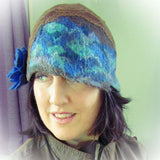 Felt Hat In Brown, Blue, Turquoise & Lilac, 57cm,  Hats By Parade - Parade Handmade