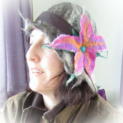 Felt Hat Woodlander, Brown and Grey, Med/Lge, 100% Wool, By Parade