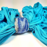 Felt Scarf Cuff in Blues and Grey. Parade-Handmade