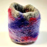 Felt Scarf Cuff in Purple, Pink and Grey. Parade-Handmade