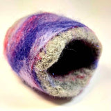 Felt Scarf Cuff in Purple, Pink and Grey. Parade-Handmade