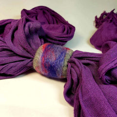 Felt Scarf Cuff, By Parade in Purple, Pink and Grey