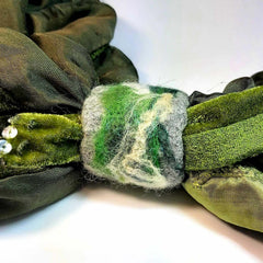 Felt Scarf Cuff In Greens, By Parade