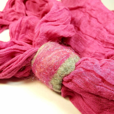Felt Scarf Cuff In Pink and Grey, By Parade-Handmade