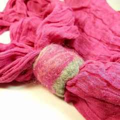 Felt Scarf Cuff In Pink and Grey, By Parade