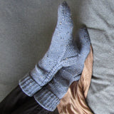 Fishermens Woolen Socks, Blue, S/M, By Jo's Knits - Parade Handmade