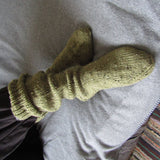 Fishermens Woolen Socks, Green, Med, By Jo's Knits - Parade Handmade