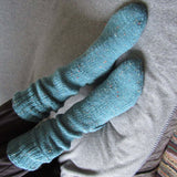 Fishermens Woolen Socks, Teal Green, Med, By Jo's Knits - Parade Handmade
